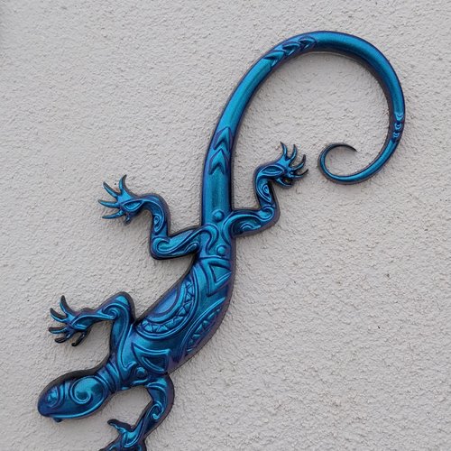 Gecko ou lézard  art déco murale en résine epoxy