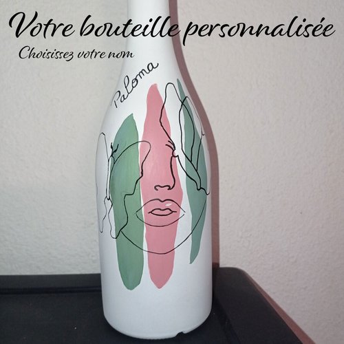 Bouteille personnalisable peinte à la main bouteille personnalisée décorative vase carafe