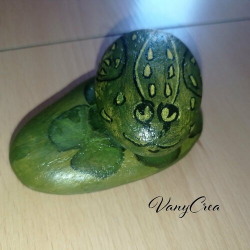 Galet peint à la main grenouille nénuphar pierre peinte animaux galet décoratif pierre pour jardin pierre décorée roche