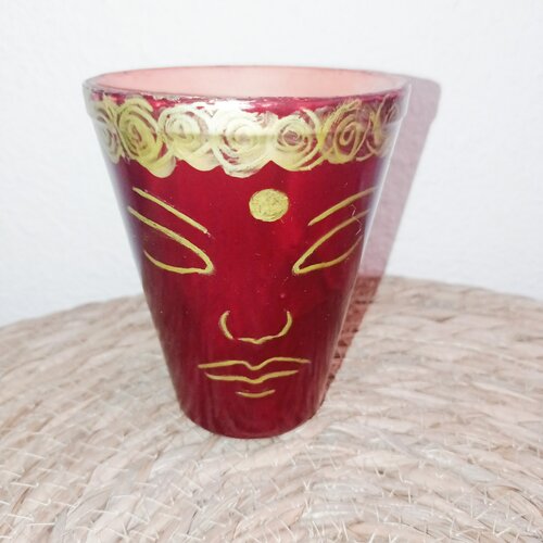 Pot de fleur en terre cuite peint à la main pot cache pot visage bouddha peinture acrylique pot décoration bouddha cadeau maîtresse atsem