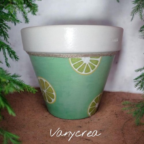 Pot de fleur en terre cuite argile peint à la main grand pot décoré décoration pot de fleurs exterieur jardinage pot de plante