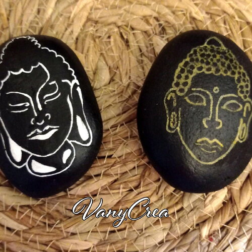 Galet peint à la main zen bouddha, pierre peinte  la main, galet zen bouddha, cailloux décoratifs zen roche caillou