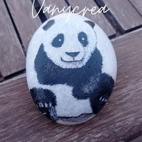 Galet peint à la main galet panda galet enfant pierre peinte à la main cailloux décoratif panda animaux cadeau animaux en pierre