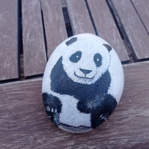 Galet peint à la main galet panda galet enfant pierre peinte à la main cailloux décoratif panda animaux cadeau animaux en pierre