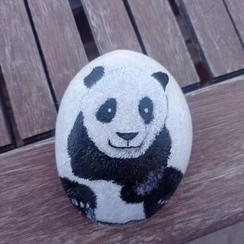 Galet peint à la main galet panda galet enfant pierre peinte à la main cailloux décoratif panda animaux cadeau animaux en pierre