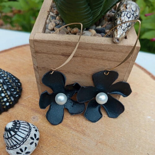 Boucles d'oreilles bijoux fleur boucle d'oreille écologique bijoux en plastique recyclés cadeau bijoux en matériau recyclé