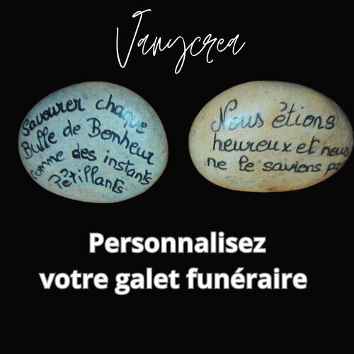 Galet peint personnalisé funéraire galet message avec inscription citations deuil cimetière tombe pierre tombale commémorative
