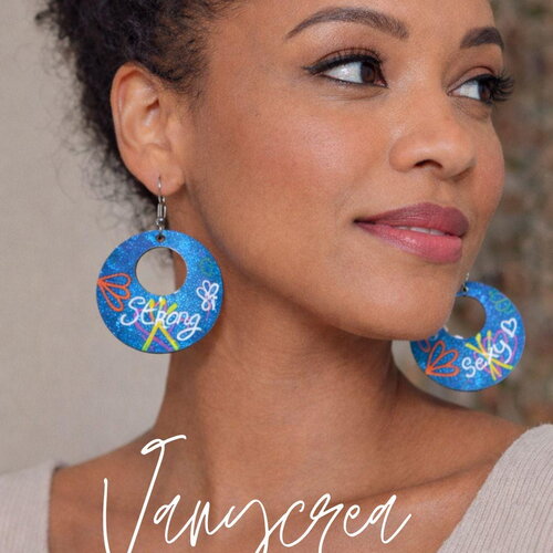 Boucle d'oreille fleur légère, créoles en bois boho mariage bohème bijoux mode design cadeau femme fête des mères anniversaire