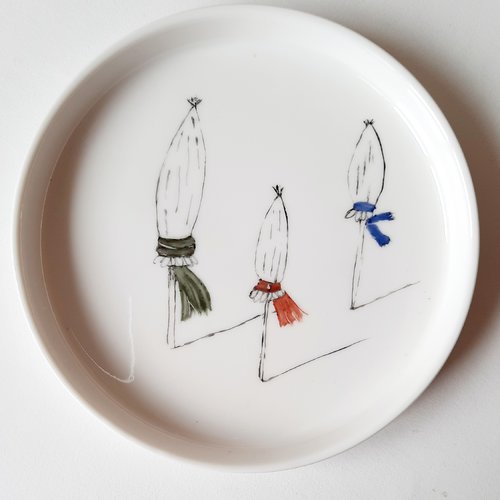 Petites assiettes ronde bord de mer