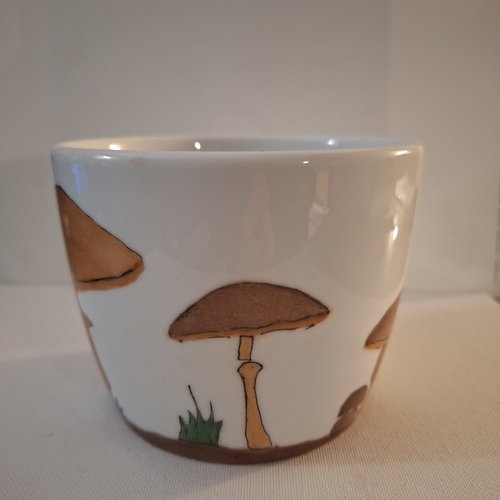 Grand bol champignons en porcelaine