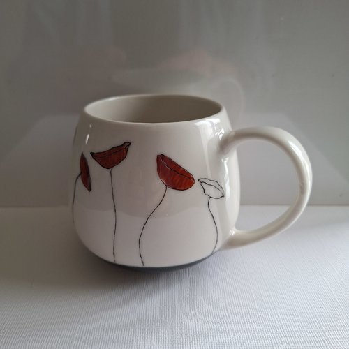 Tasse ronde tulipes en porcelaine