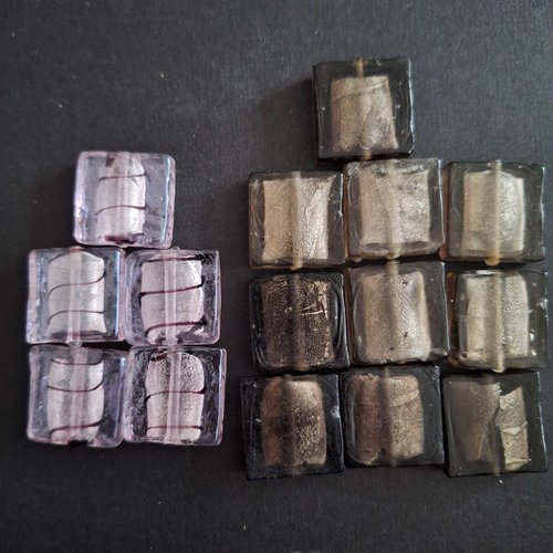 Perles carrés pâte de verre