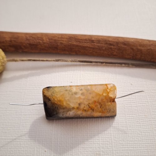 Agate pierre de gemme jaune et noir