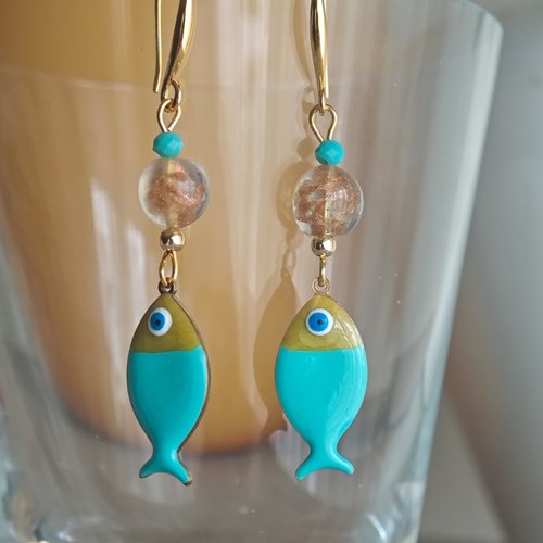 Boucles d 'oreilles en verre de murano