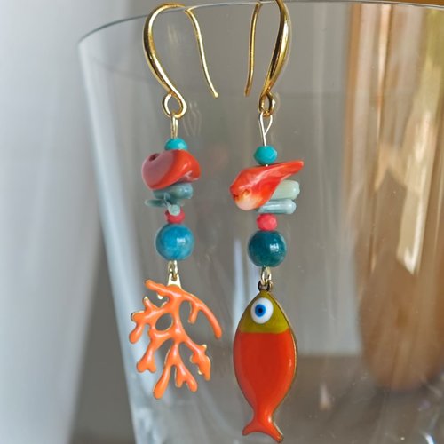Boucles d 'oreilles en verre de murano