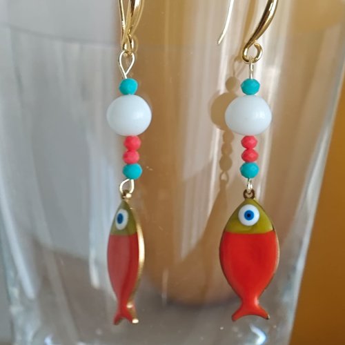 Boucles d 'oreilles en verre de murano