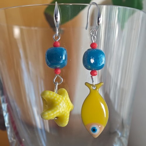 Boucles d 'oreilles en verre de murano