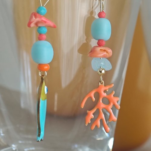 Boucles d 'oreilles en verre de murano