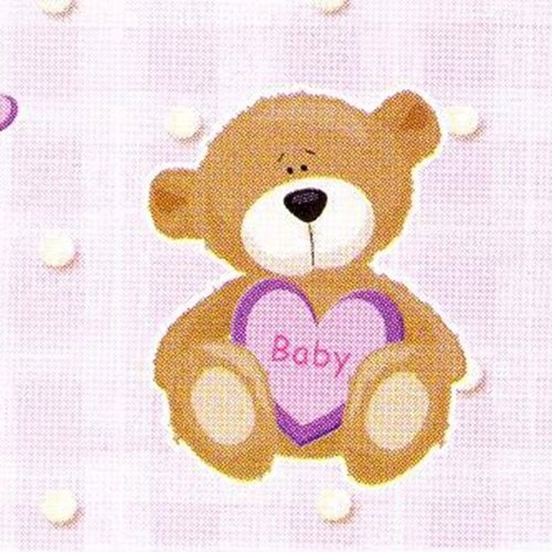 10 étiquettes fantaisies, ourson rose, décoration de baptême, anniversaire.