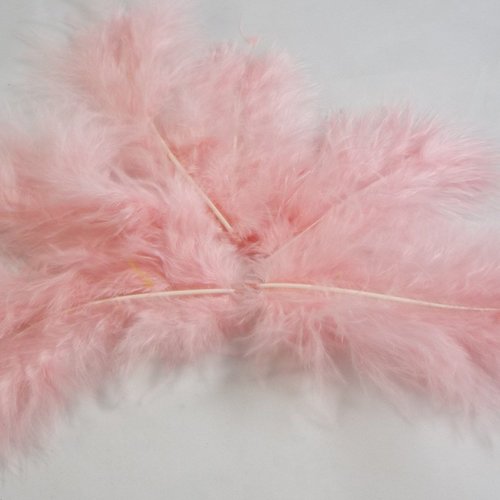 20 plumes décoratives rose clair - 10 cm environ.