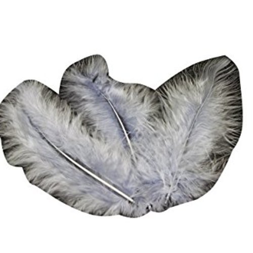 20 plumes décoratives grise - 10 cm environ.
