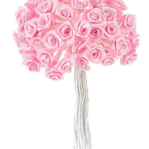 48 petites roses rose. décoration de mariage