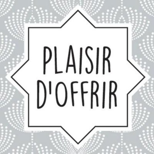 40 étiquettes autocollantes "plaisir d'offrir" - 3.5 x 3.5 cm - 