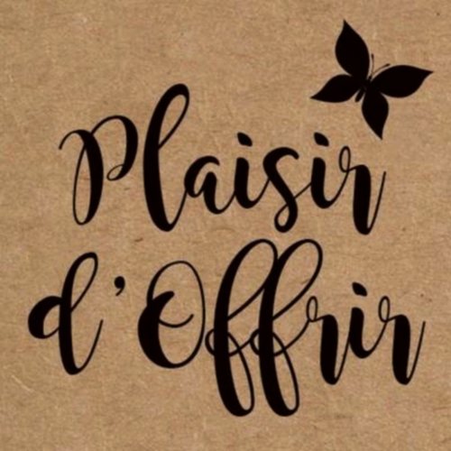 40 étiquettes autocollantes "plaisir d'offrir" - 3.5 x 3.5 cm - 