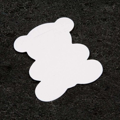 10 étiquettes ourson blanches, marque-place. décoration de baptême, anniversaire.