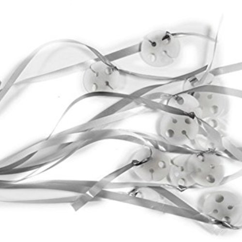 12 bolducs avec attache pour ballon, blanc. décoration de mariage