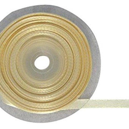 1 rouleau de ruban satin ivoire simple face. 