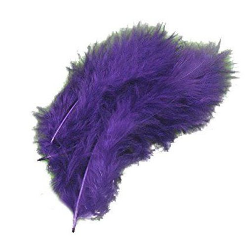 20 plumes décoratives prune - 10 cm environ.