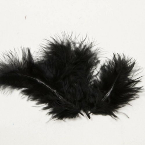20 plumes décoratives noires - 10 cm environ.