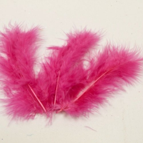 20 plumes décoratives fuchsia - 10 cm environ.