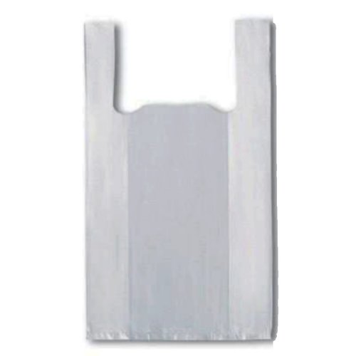 35 sacs plastique à bretelle blanc, l26 x p12 x h44 cm. 50 microns.
