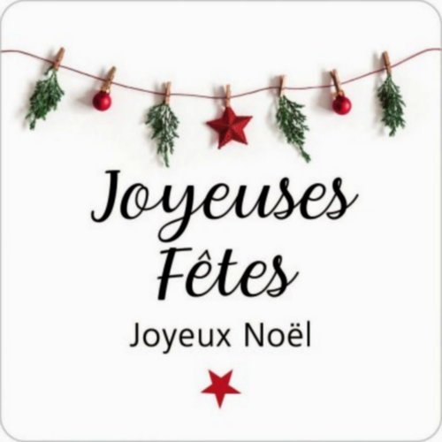 40 étiquettes "joyeuses fêtes " autocollantes. dimension 3.5 cm.