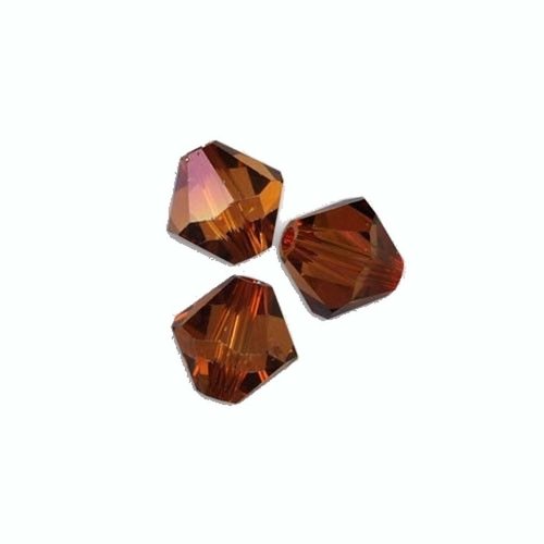 50 toupies 4 mm cristal copper, cristal de swarovski.