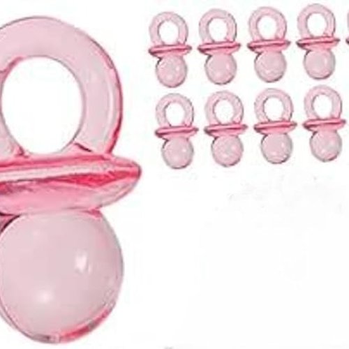 10 tétines pvc rose - h:2,5 cm