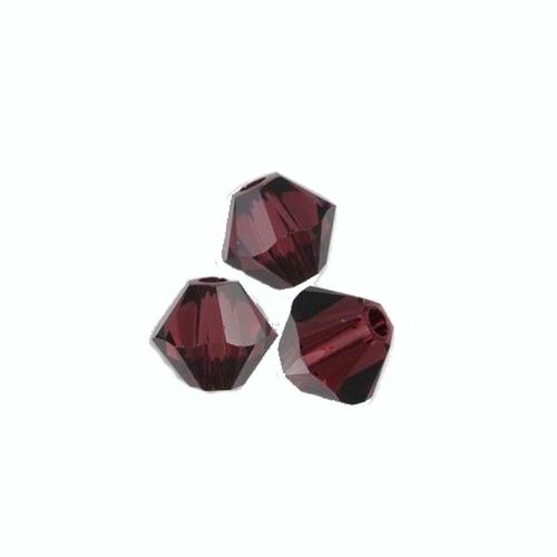 50 perles toupies - 4 mm - burgundy - cristal de swarovski