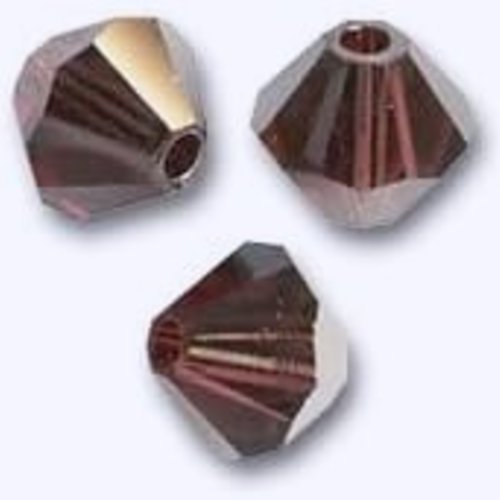50 perles toupies - 4 mm - burgundy satin- cristal de swarovski