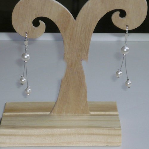 Boucles d'oreilles étincelle blanc n°3. bijoux mariage en cristal de swarovski.