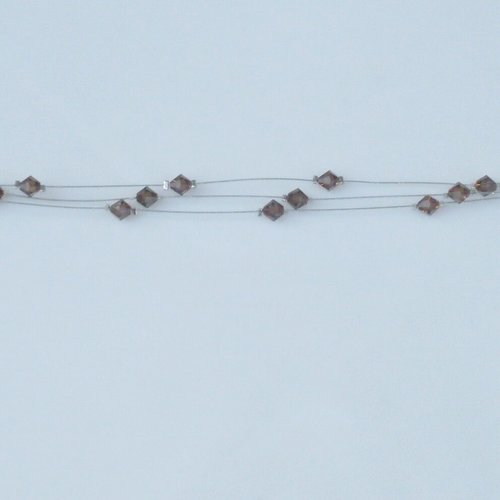 Bracelet 3 rangs marron. bijoux mariage en cristal de swarovski.