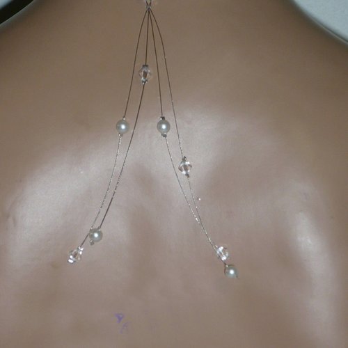 Bijoux de dos doubles étincelles blanc et cristal - en cristal de swarovski - bijoux mariage