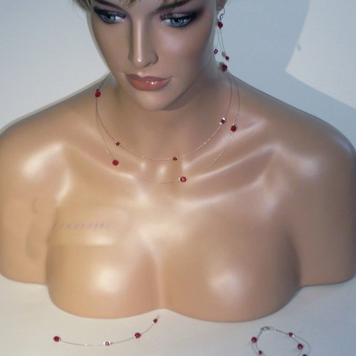 Parure doublon rouge - bijoux mariage