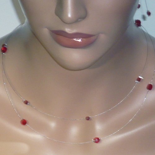Collier doublon rouge. collier mariage.