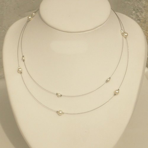 Collier doublon ivoire. collier mariage.