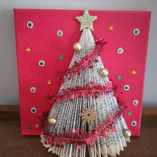 Cadre sapin de noël en pliage