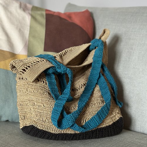 Tote bag au crochet beige incense