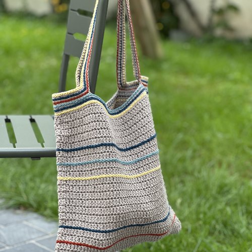 Tote bag au crochet biscotti