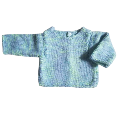 Brassière bébé bleue fait main : naissance